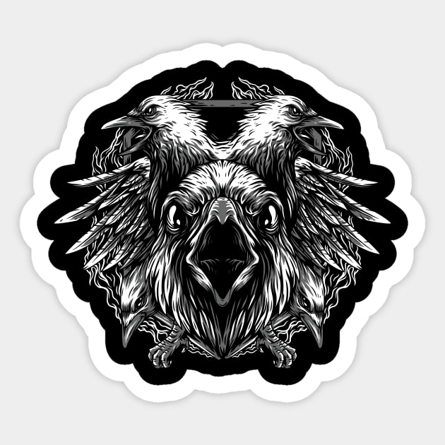 Three Ravens Sticker by Buy Custom Things